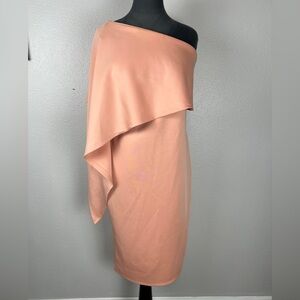 Sexy One Shoulder Ruffle Bodycon Midi Cocktail Dress